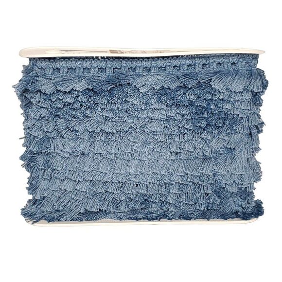 Vintage Spool Fridge Perma Trim Mid Blue Tassel 14 Yds Wright Retro - Picture 2 of 3